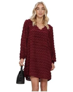 SELECTED Kleedjes ,Rood ,Polyester Slwmyla Ls Relaxed Short Dress