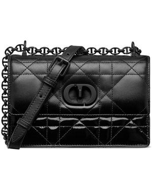 Dior Caro patent schultertasche - Schwarz