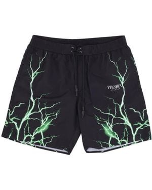 PHOBIA ARCHIVE Lightning Print Badeshorts - Blau