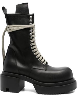 Rick Owens Zwarte Leren Hakken Schoenen