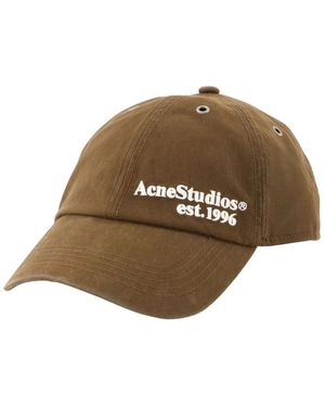 Acne Studios Accessoires ,Bruin ,Katoen Logo Cap