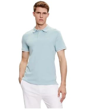 Guess Klassisches Logo Besticktes Poloshirt - Blau