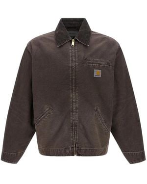 Carhartt Jassen ,Bruin ,Denim Denim Jassen - Grijs