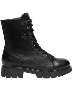 Nero Giardini Schoenen ,Zwart ,Leer Lederen Combat Boots