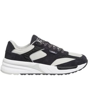 EA7 Bunte Schnürsneakers - Blau