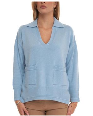 Suncoo Truien & Vesten ,Blauw ,Wol Gezellige Pullover Met Polokraag