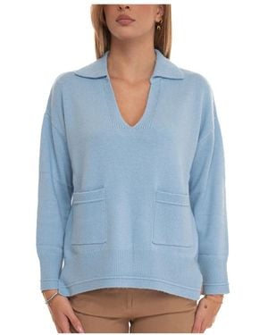 Suncoo Truien & Vesten ,Blauw ,Wol Gezellige Pullover Met Polokraag