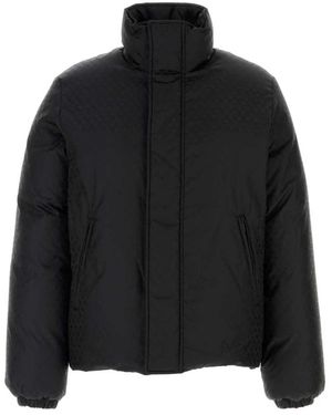 McQueen Jassen ,Zwart ,Polyester Skull Jacquard Puffer Jas