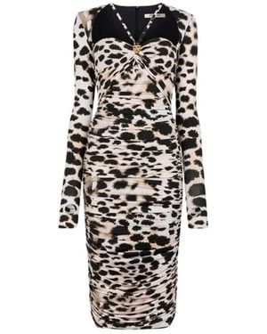 Roberto Cavalli Murena Print Kleid Midi - Schwarz