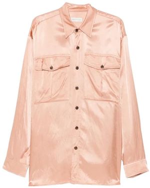 Dries Van Noten Overhemden ,Bruin ,Camicia - Roze