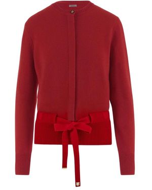 Ferragamo Truien & Vesten ,Rood ,Kasjmier Cashmere Cardigan Met Logo