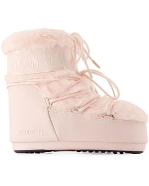 Moon Boot Schoenen ,Roze ,Nylon Icon Low Faux-Fur Boot