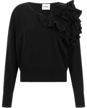 Nude V-Neck Knitwear - Black