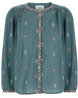 Ba&sh Blaue Bluse Mit Bedrucktem Motiv - Grün