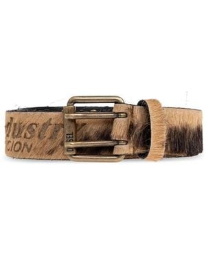 DIESEL Leren Riem B-Flag - Naturel