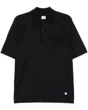 C.P. Company Mitternachtsblaues Baumwoll-Poloshirt - Schwarz