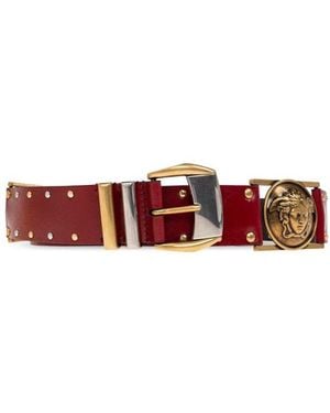 Versace Nieten-Ledergürtel 4 Cm - Rot