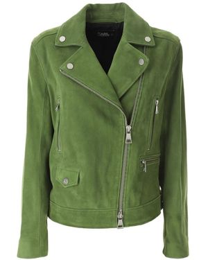 Karl Lagerfeld Leather Jackets - Vert