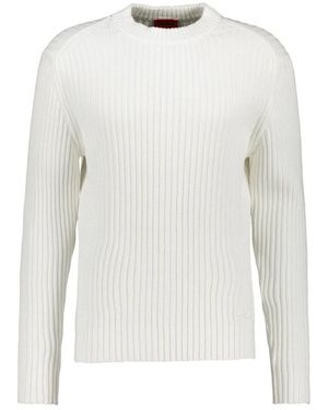 HUGO Round-Neck Knitwear - Bianco