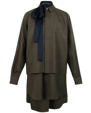 Sacai Shirt Dresses - Vert