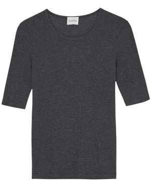 Closed Tops ,Grijs ,Kasjmier Rib T-Shirt - Zwart
