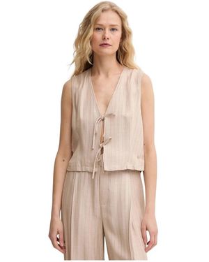 Mos Mosh Jassen ,Polyester Patroon Gilet - Naturel