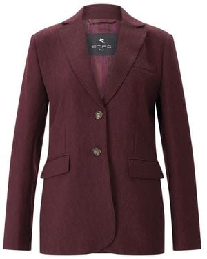 Etro Jassen ,Rood ,Wol Enkelrij Broek Met Paisley-Print - Paars