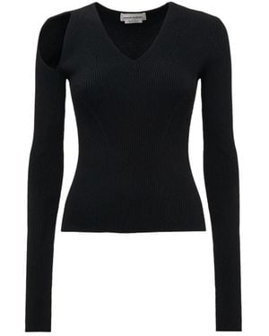 McQueen V-Neck Knitwear - Black