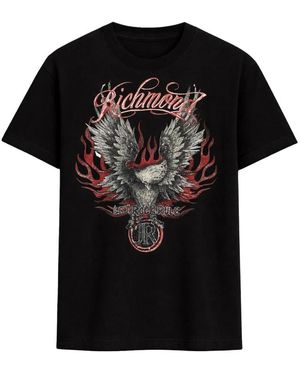John Richmond Tops ,Zwart ,Katoen Graphic T-Shirt