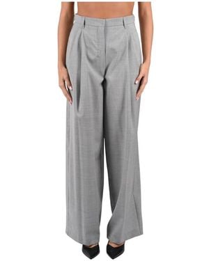 Max Mara Broeken ,Grijs ,Wol Wijde Broek