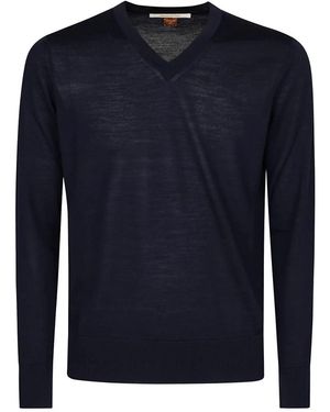 hindustrie Woll v-ausschnitt pullover - Blau