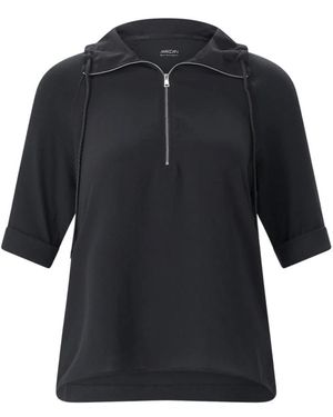 Marc Cain Hoodies & Sweatvesten ,Zwart ,Zip-Throughs