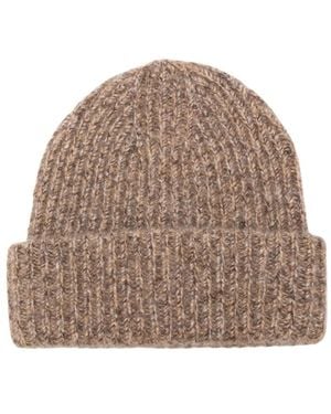 Soft Goat Strickmütze Mit Gebürsteter Oberfläche - Braun