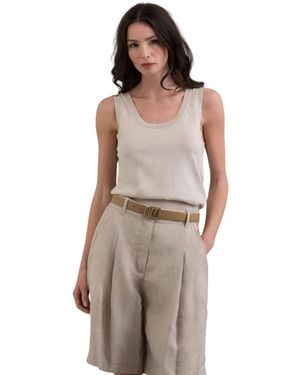 Moorer Sleeveless Tops - Brown