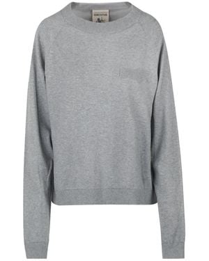 Semicouture Round-Neck Knitwear - Gris