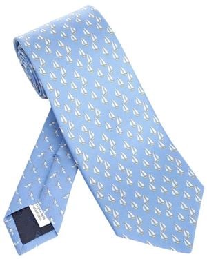 Ferragamo Accessoires ,Blauw ,Stropdas Met Nautisch Motief