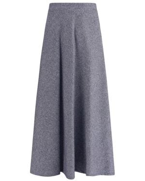 Sara Roka Elegante Wijdvallende Midi Rok - Grijs