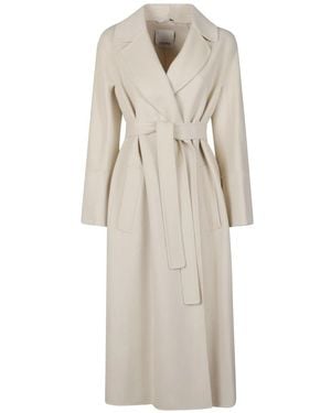 Max Mara Belted Coats - Natural