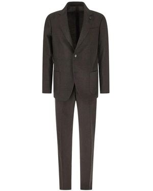 Lardini Single Breasted Suits - Negro