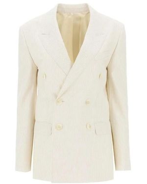 Celine Double-Breasted Wollen Jas - Wit