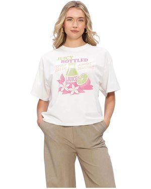 Ydence Tops ,Wit ,Katoen T-Shirt Juicy Bottle