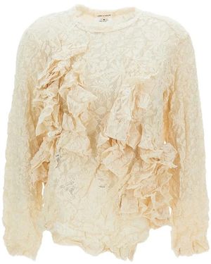 Comme des Garçons Round-Neck Knitwear - Natural