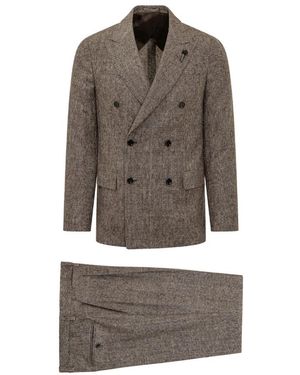 Lardini Double-Breasted Suit - Bruin