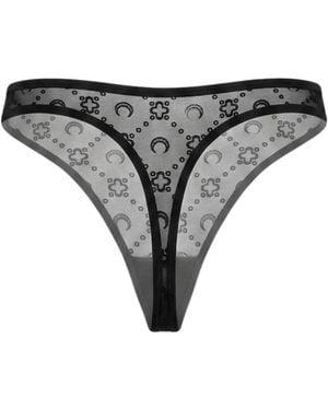 Marine Serre Moonogram Mesh Flock High-Cut Panties - Grau