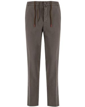 Kiton Slim-Fit Trousers - Grey
