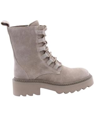 Tosca Blu Blumen Knöchelstiefel - Grau