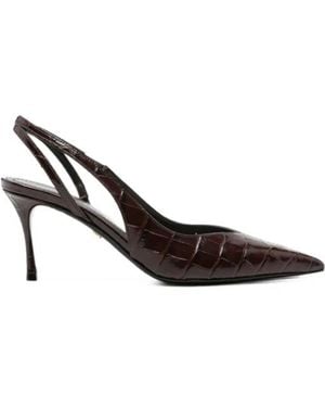 Ferragamo Spitz Zulaufender Slingback-Pumps - Braun