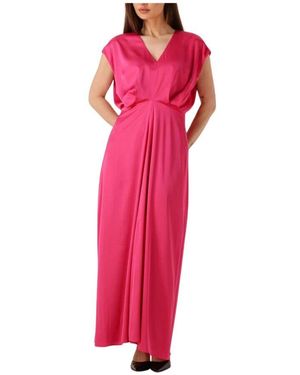 Ibana Rosa Maxikleid Für Herbst/Winter - Rot