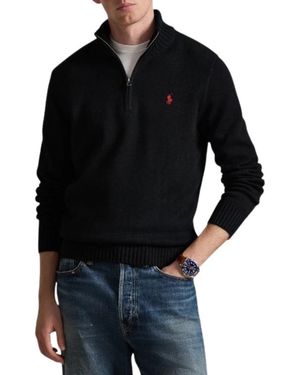 Ralph Lauren Gezipter Pullover Mit Langen Ärmeln - Schwarz