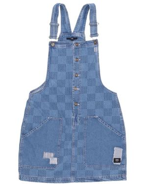 Vans W Mended Check Denim Pinafore-Tuinbroek - Blauw